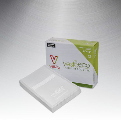 VestaEco Compostable - Embossed Or Flat Vacuum Seal Pouches (50 count)